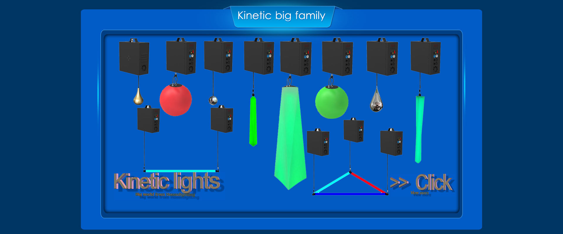 Kinetic led triangle tube light multi color HS-LMB60TTM - Kinetic light - 2