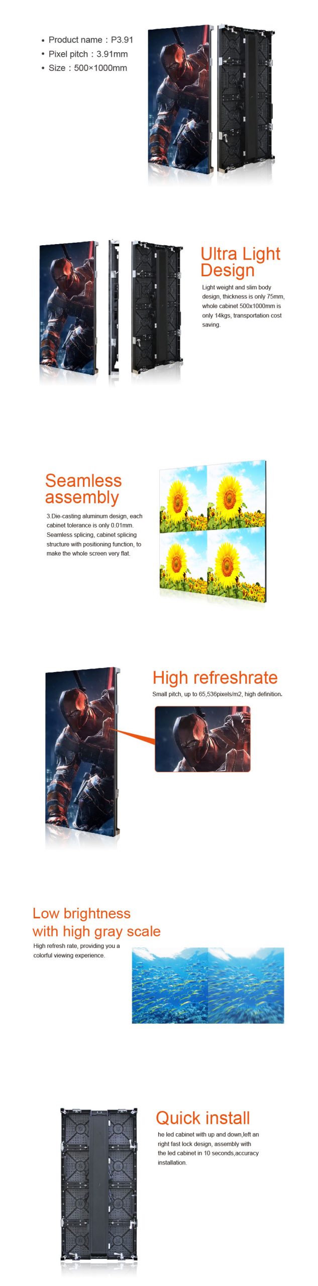 P3.91 High definition Rental Led display HS-LDP3.91IN - Led display - 4