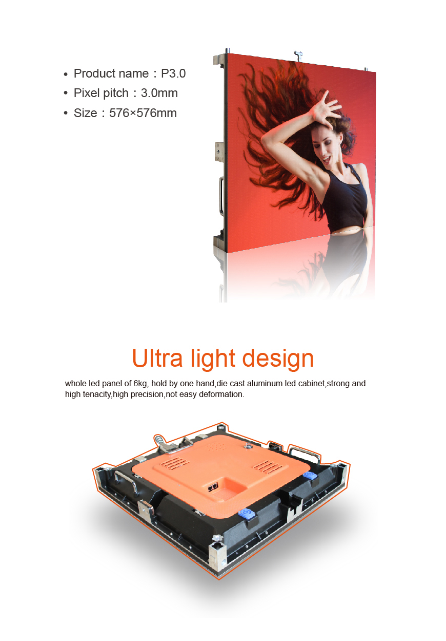 P3 High definition die-casting aluminum Rental Led display HS-LDP3IN - Led display - 7