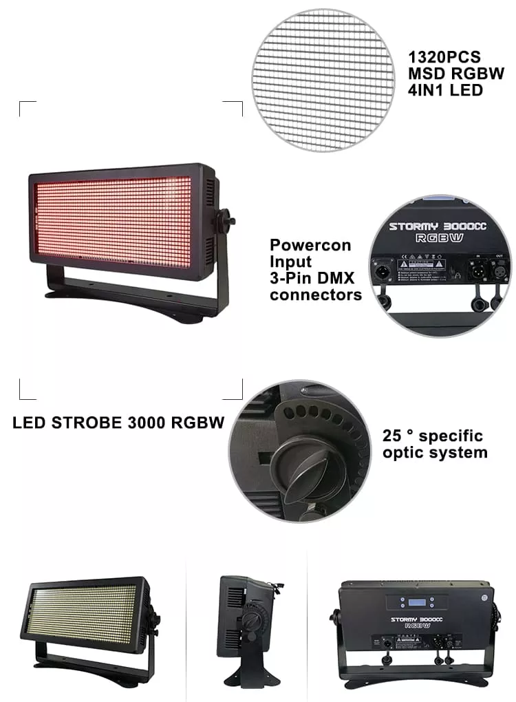 Waterproof 3000W 4in1 LED Strobe Light HS-STW3000Out - Led stage light - 6