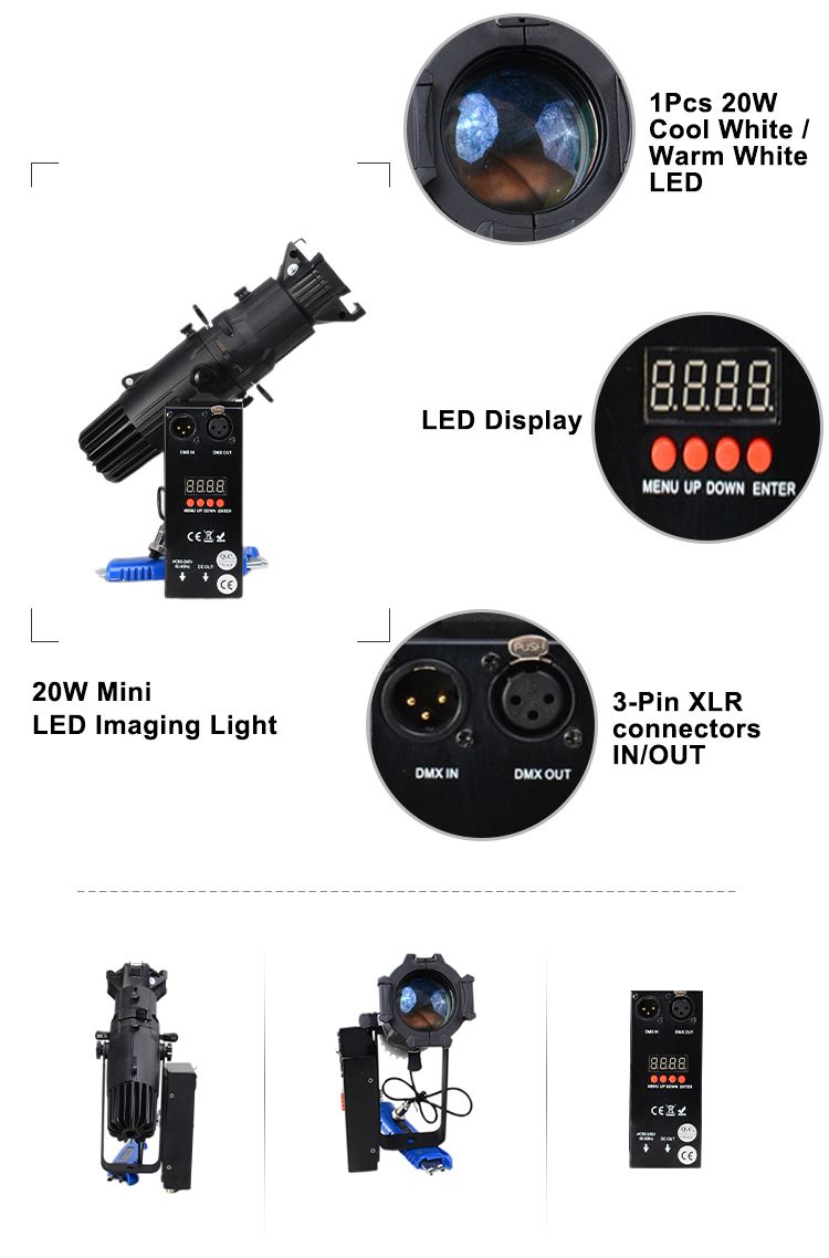 20W Mini LED Profile Light DMX Remote HS-LPL20M - Led stage light - 2