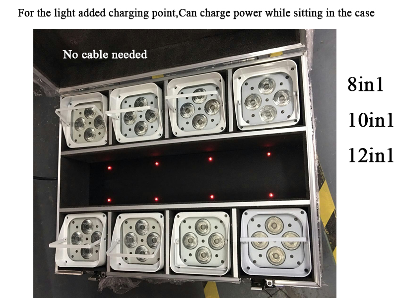 6pcs*18W Battery Wireless 6in1 high power  silvery cabinet LED Par light up light HS-P618WLBS - Led stage light - 17