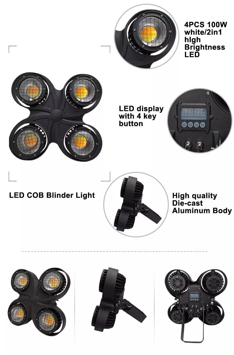 4 Eye Warm White LED Theatre COB Light outdoor waterpoof HS-LW4004T - Led stage light - 6
