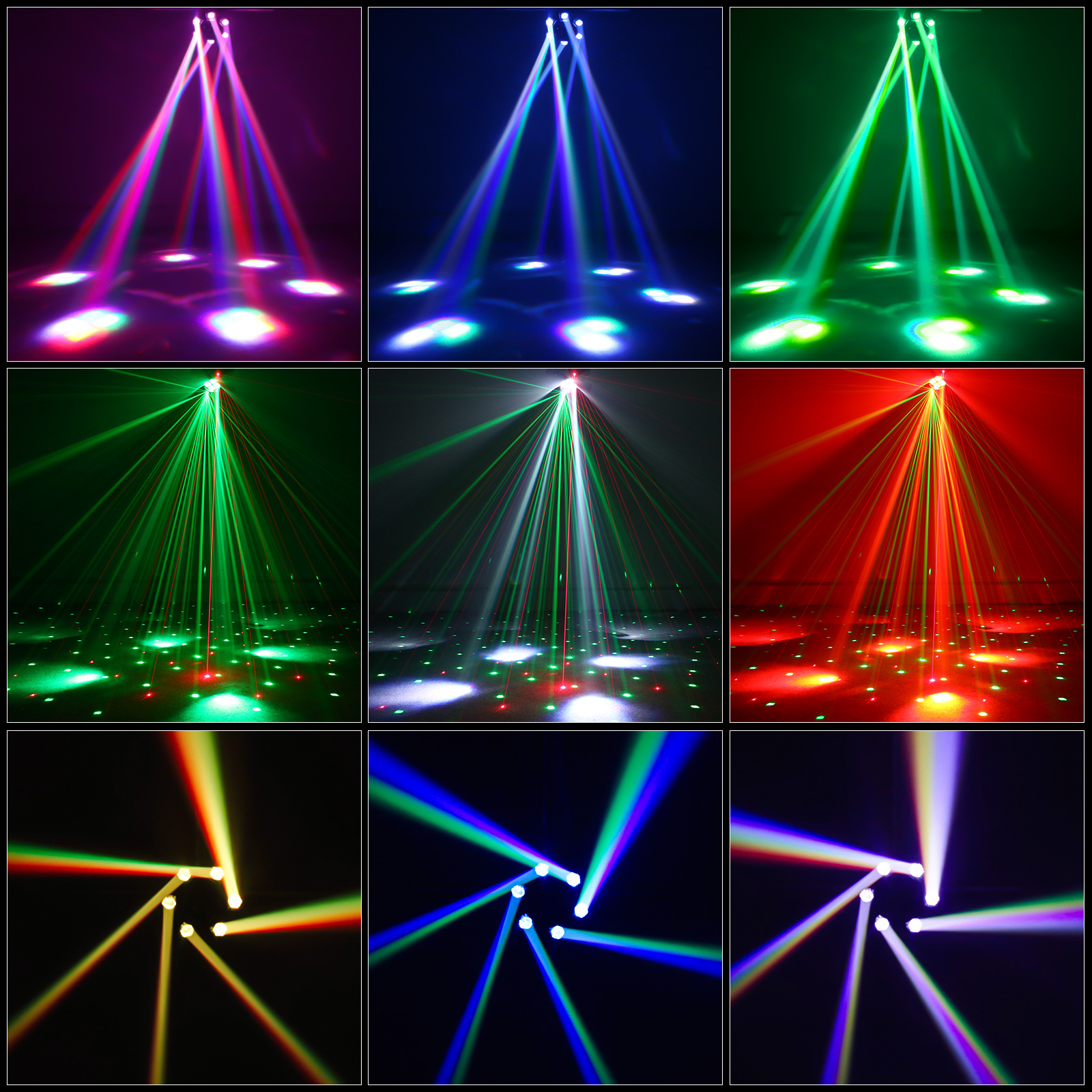 6 Arm Bee Eyes LED Beam Moving Head Light with Red Green Laser Effects DMX Stage Lighting For DJ Disco Music Dance Party HS-LMB6ARM - Led moving head - 4