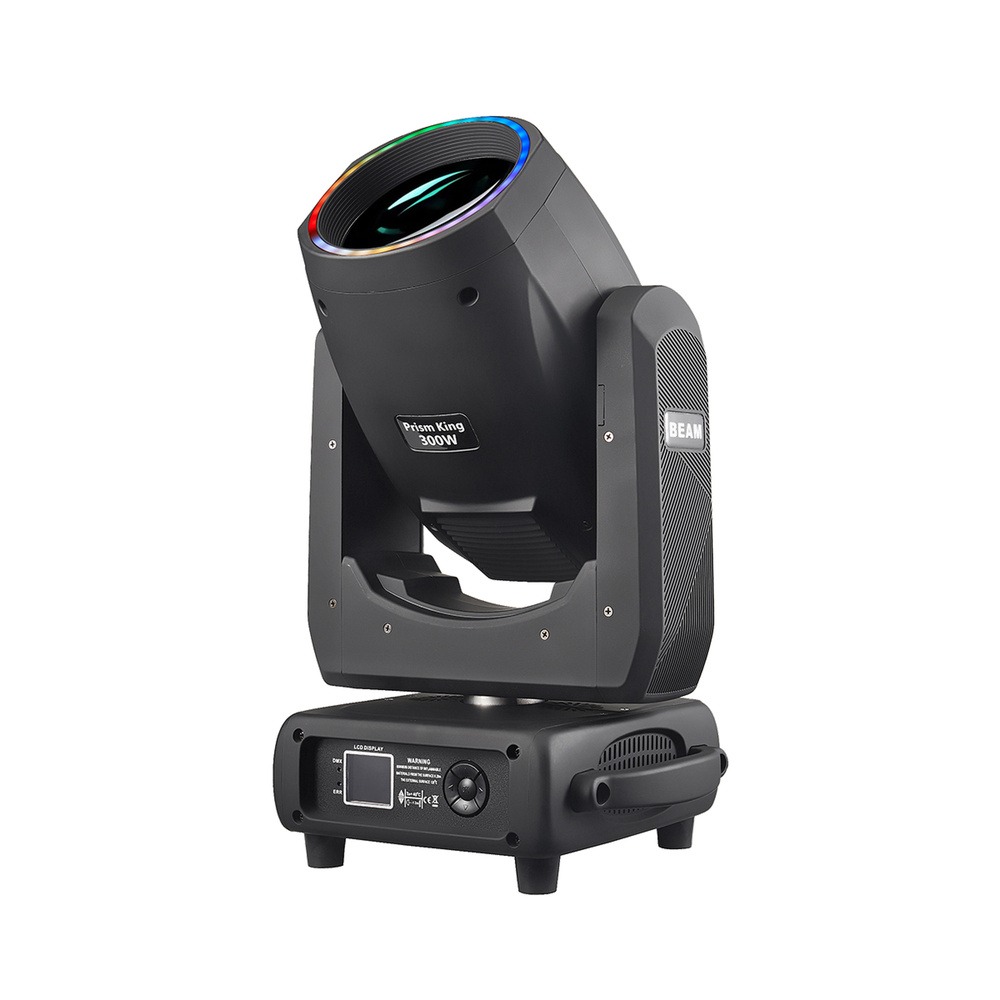300W beam moving head light with LED halo ring and prism king