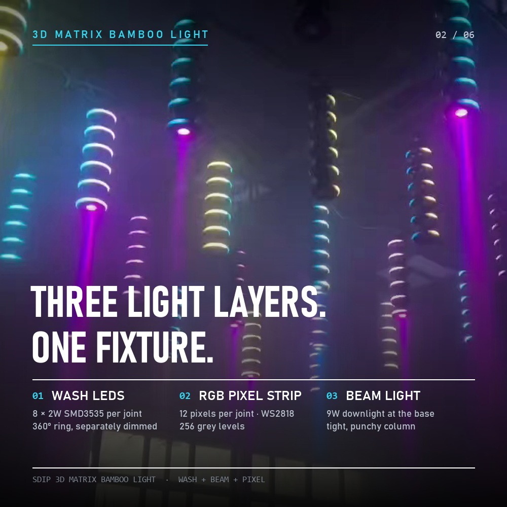 Bamboo light lighting effect