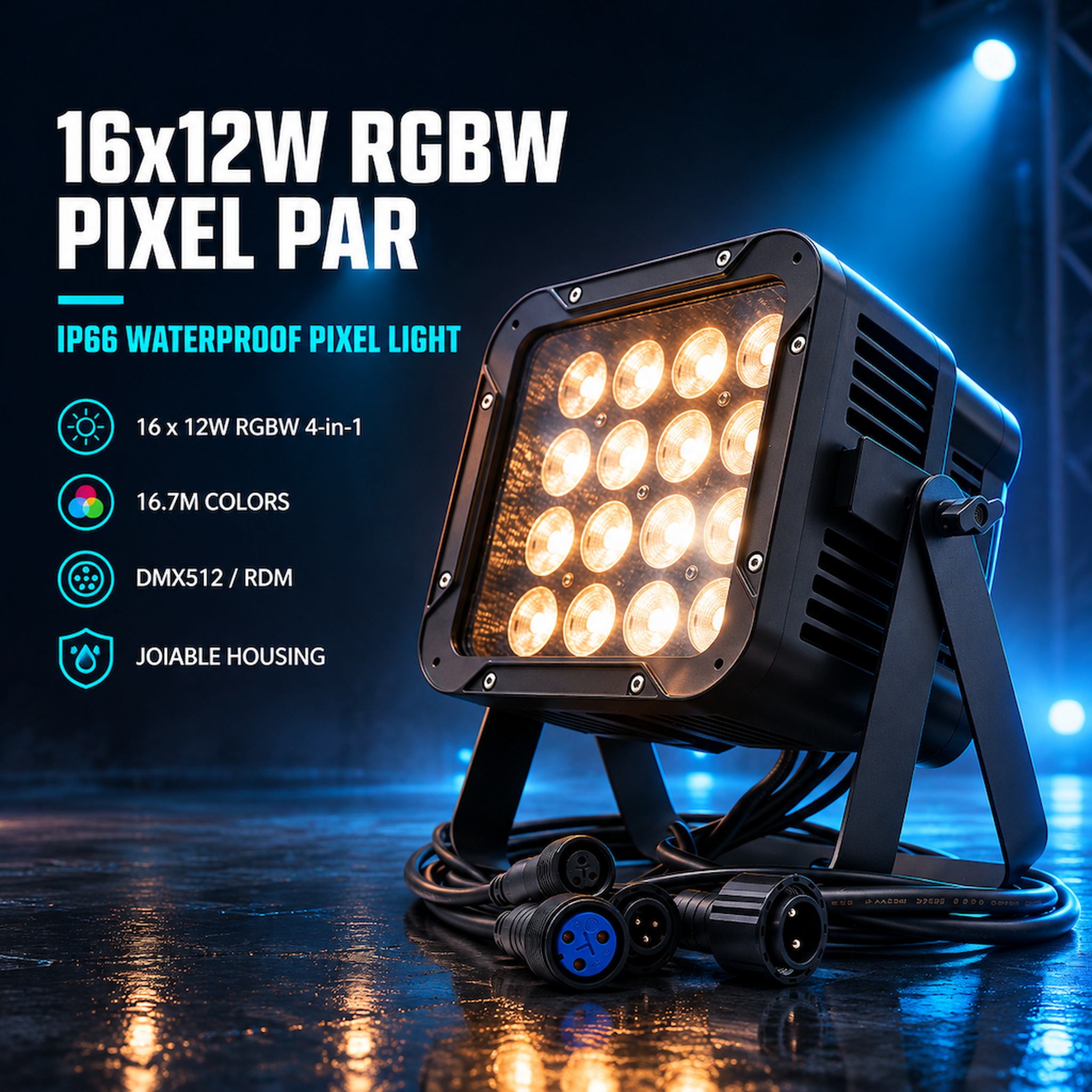 16x12W RGBW LED Par Light IP66