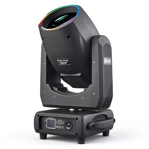 300W Beam Moving Head Light with LED Halo Ring and 4-Prism Combination DMX Stage Beam Light HS-300B