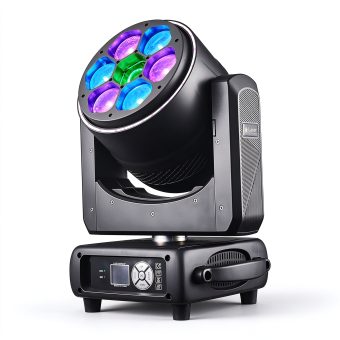 6x60W RGBW 4-in-1 Bee Eye Moving Head Light with 8W RGB Laser and LED Halo Ring DMX Stage Light HS-6BE