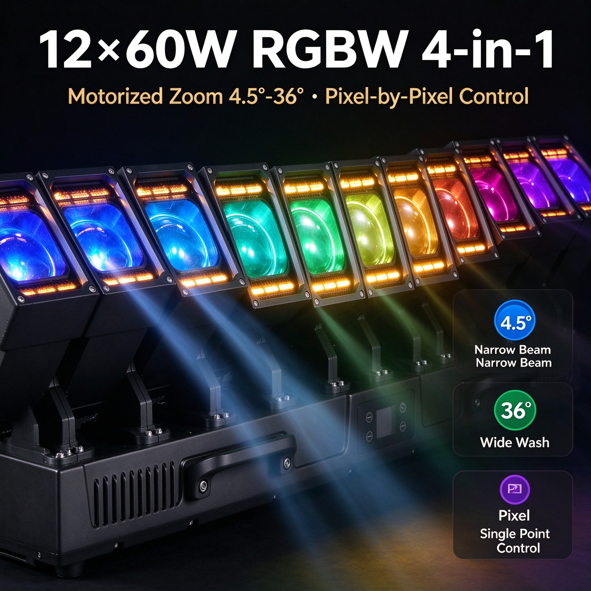 RGBW Color Mixing and Zoom Effect